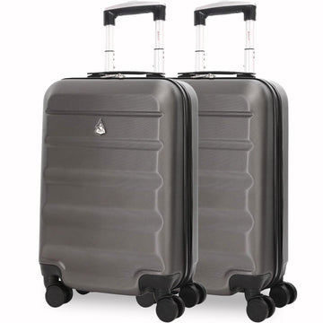Aerolite (55x35x20cm) Lightweight Hard Shell Cabin Hand Luggage (x2 Set)